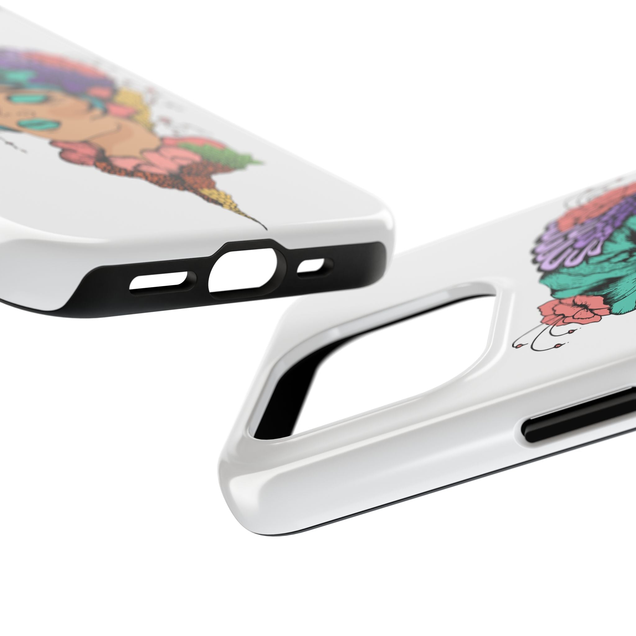 Tough Phone Case — Floral Pop Art Portrait Protective Cover
