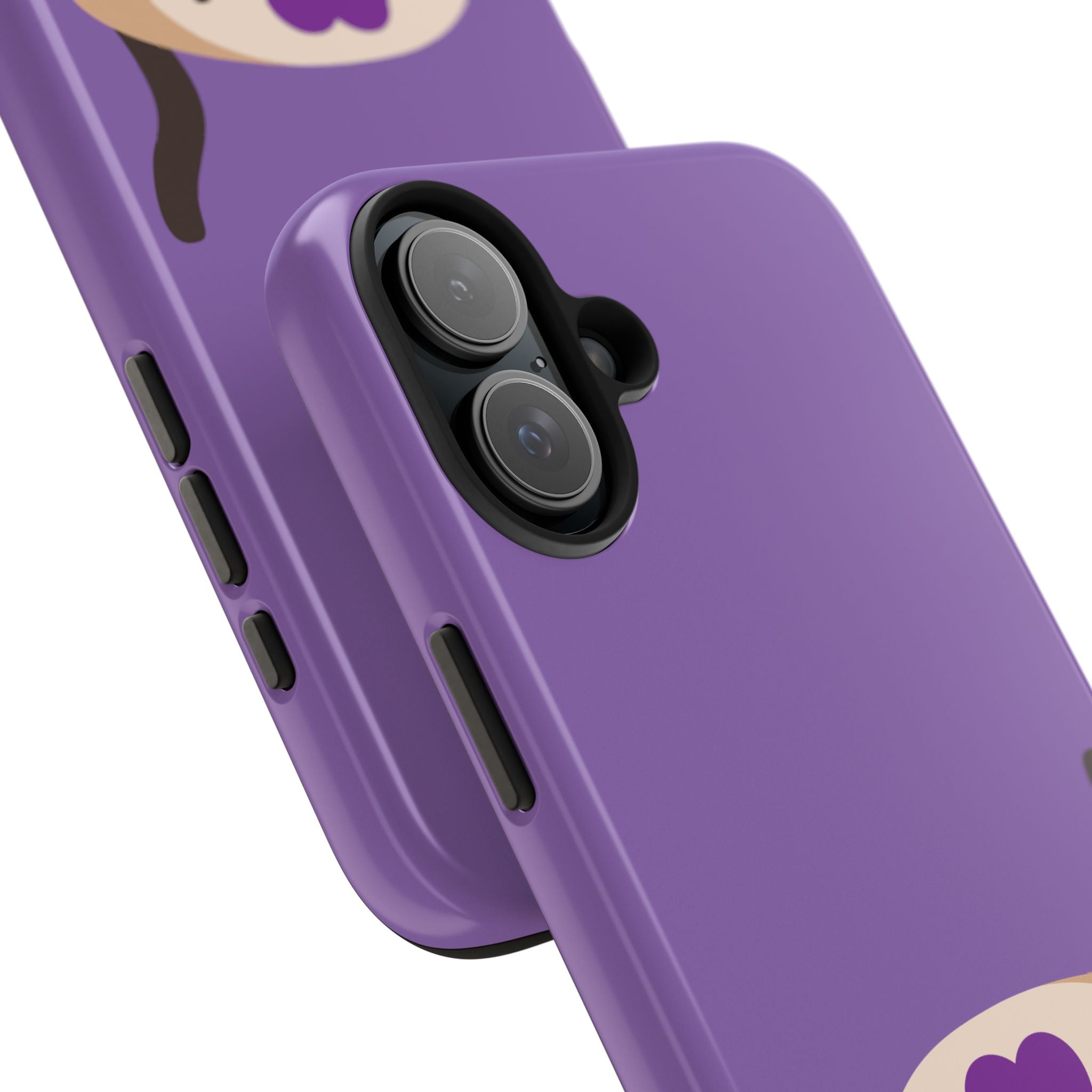 Purple Cute Cat-in-Bread Tough Phone Case — Cute Cat Heart Design