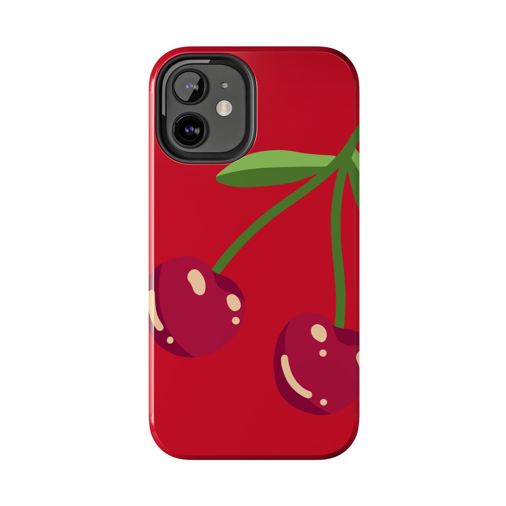 Cherry Red Tough Phone Case — Cute Retro Fruit iPhone Case