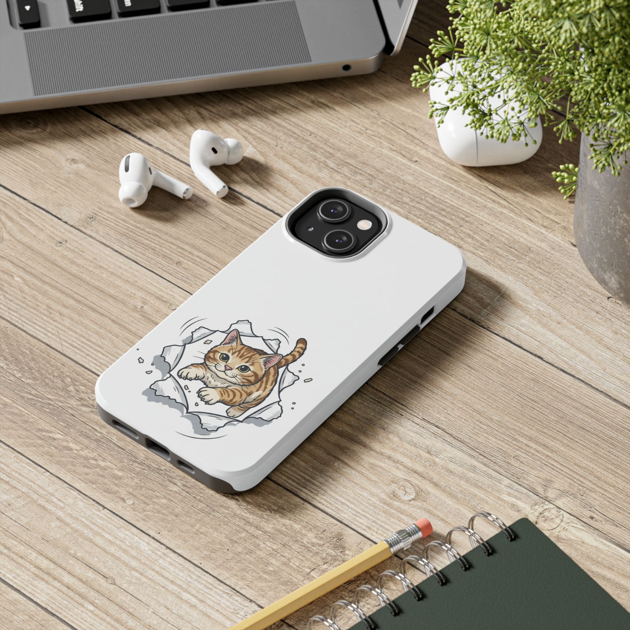 Playful Orange Tabby Cat Phone Case | Tough Phone Case, Protective Cute Kitty