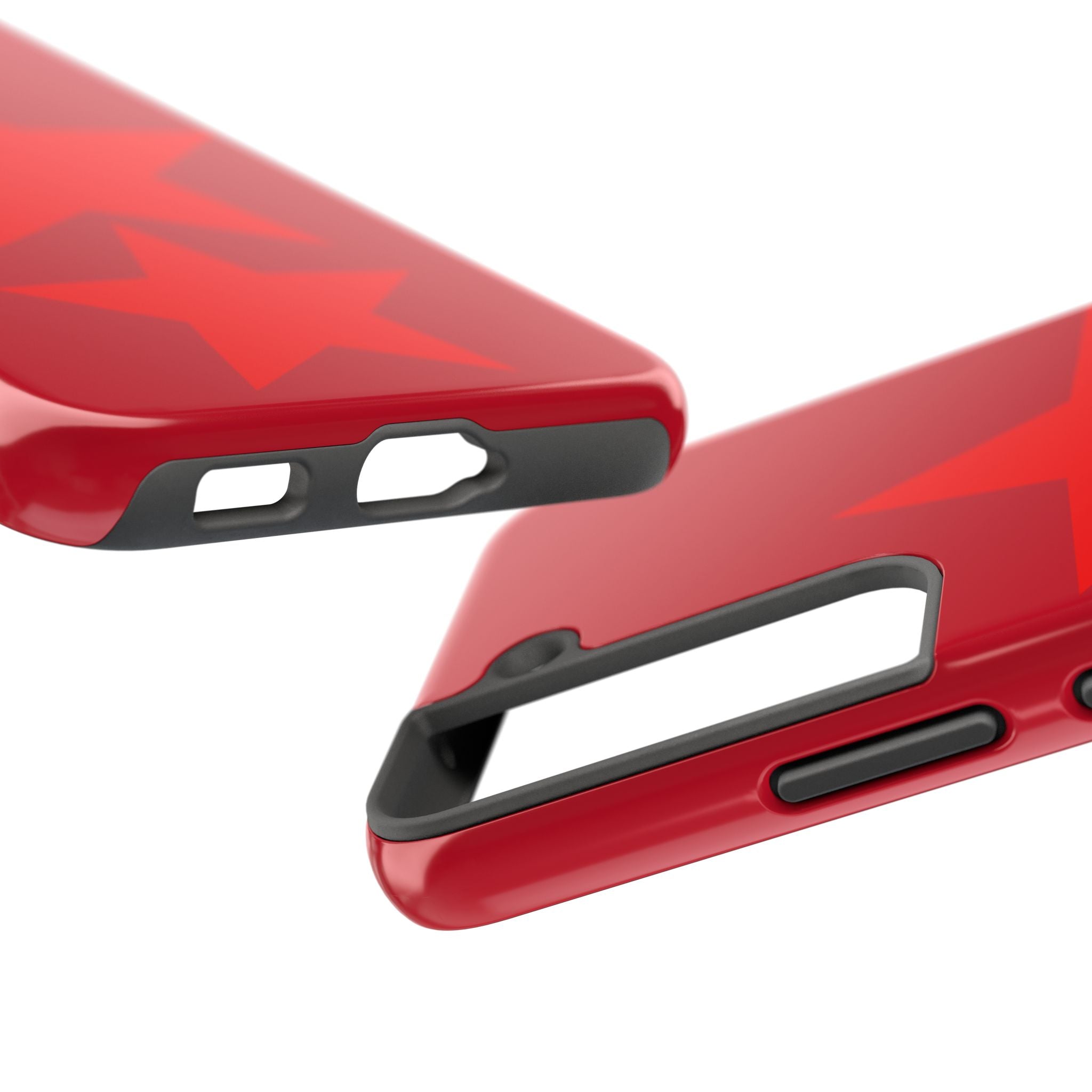 Red Star Tough Phone Case — Dual-Star Protective iPhone Cover