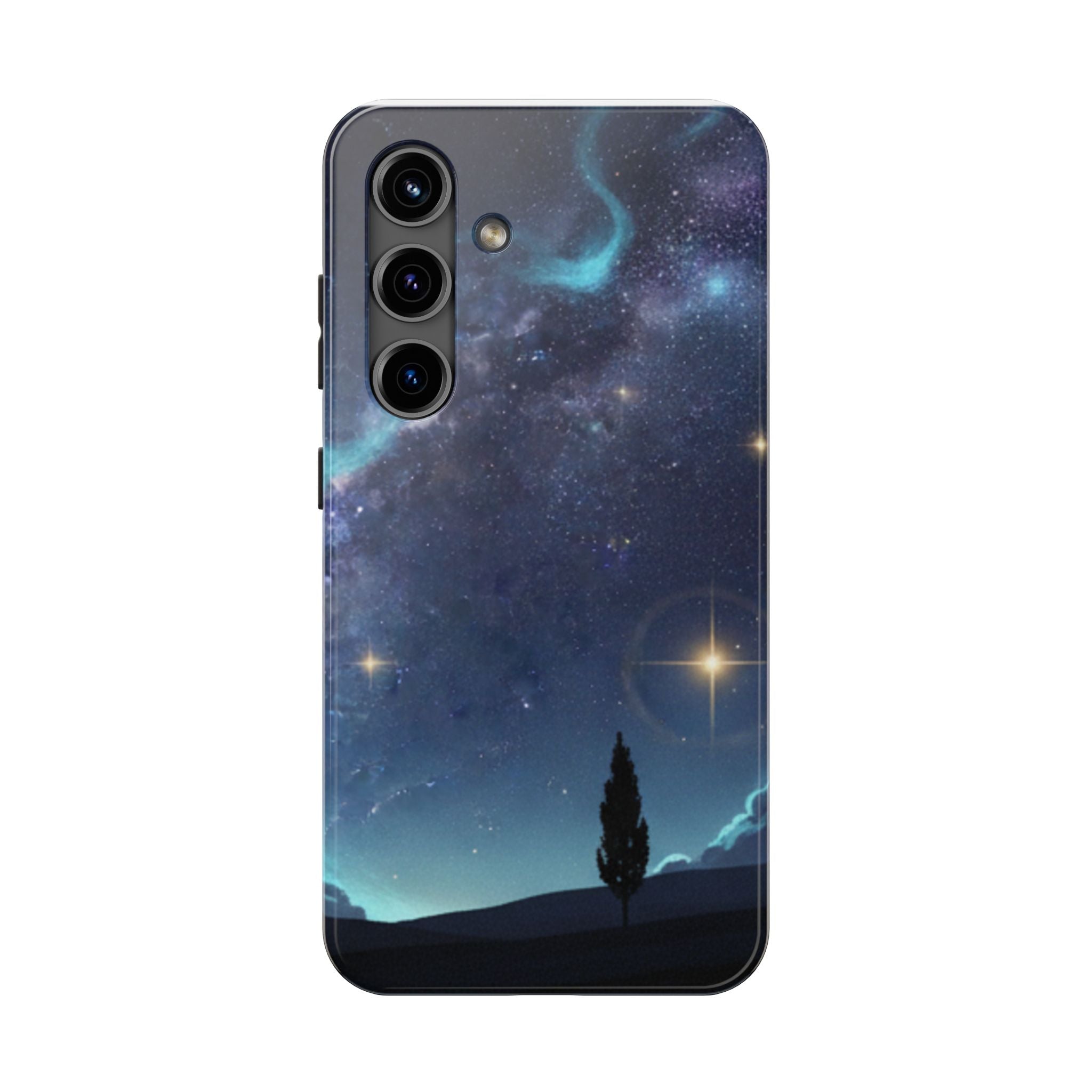 Galaxy Night Sky Tough Phone Case — Starry Landscape Protective Phone Cover