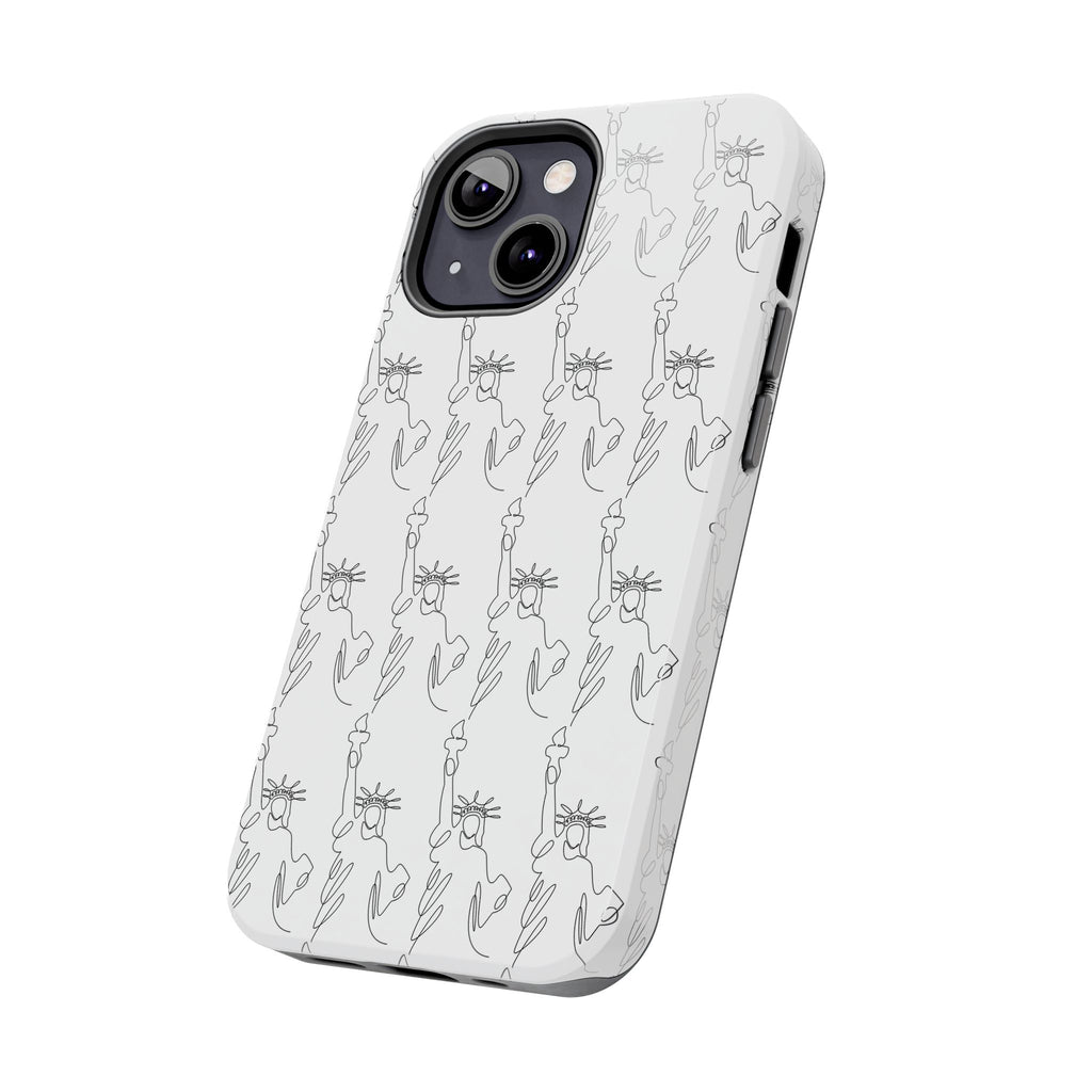 Statue of Liberty Sketch Tough Phone Case — Minimal Patriotic iPhone Cover