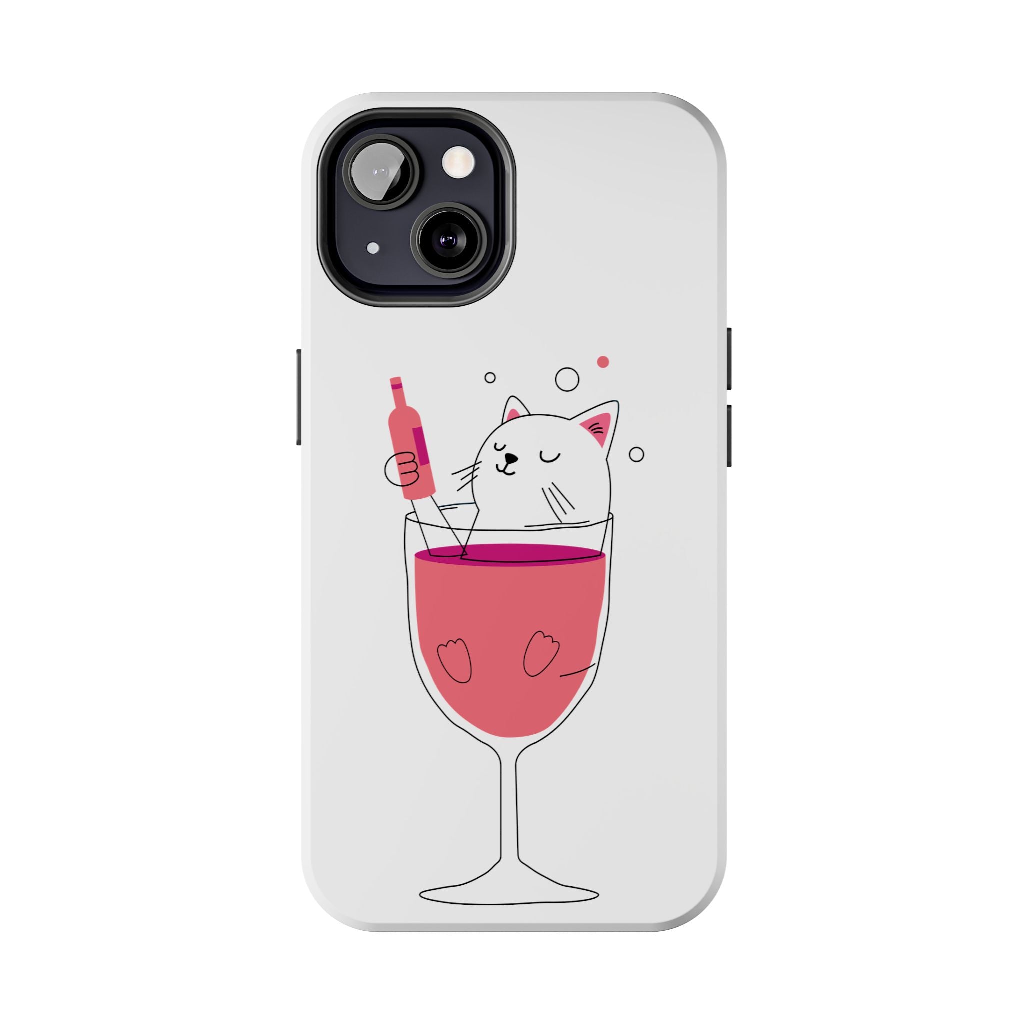 Cat Wine Phone Case — Cute Cat in Wine Glass Protective Case