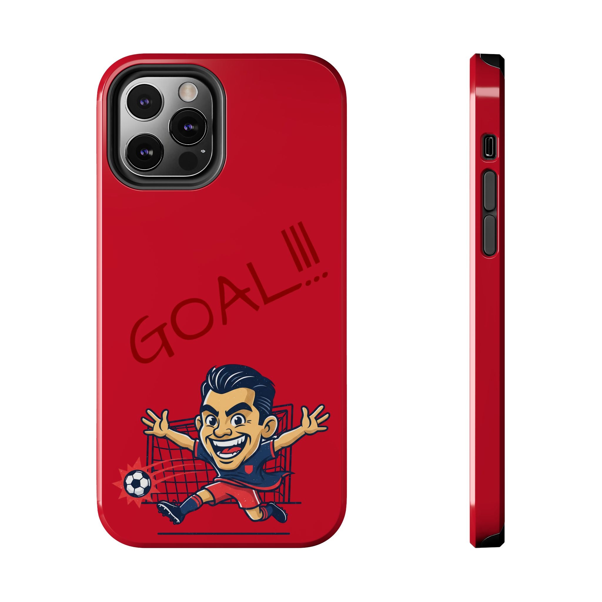 Phone Case — 'GOAL!!!' Cartoon Soccer Player Tough Protective Case
