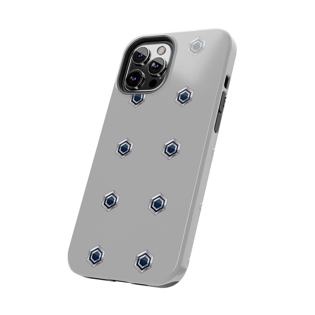 Tough Phone Case — Minimal Hex Rivet Armor (Gray)