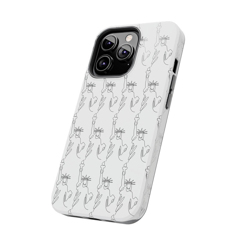 Statue of Liberty Sketch Tough Phone Case — Minimal Patriotic iPhone Cover