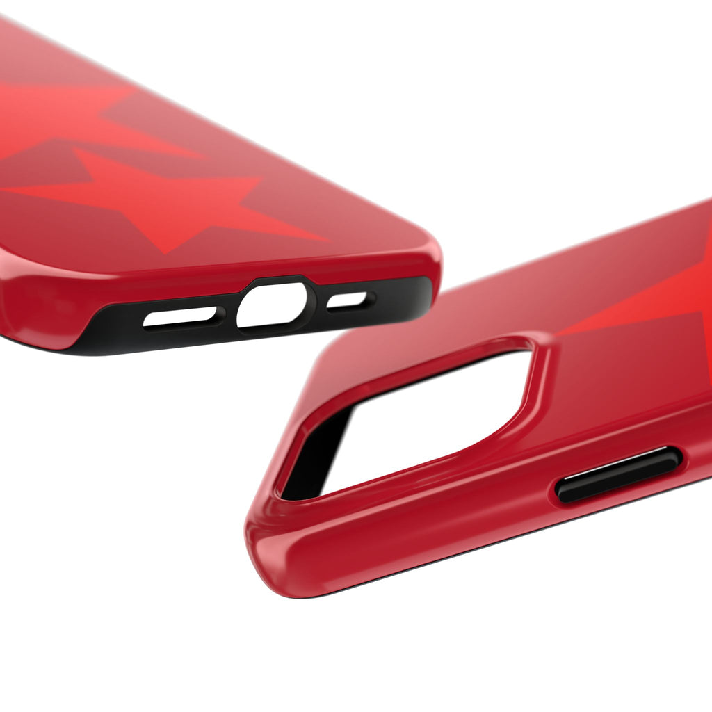 Red Star Tough Phone Case — Dual-Star Protective iPhone Cover