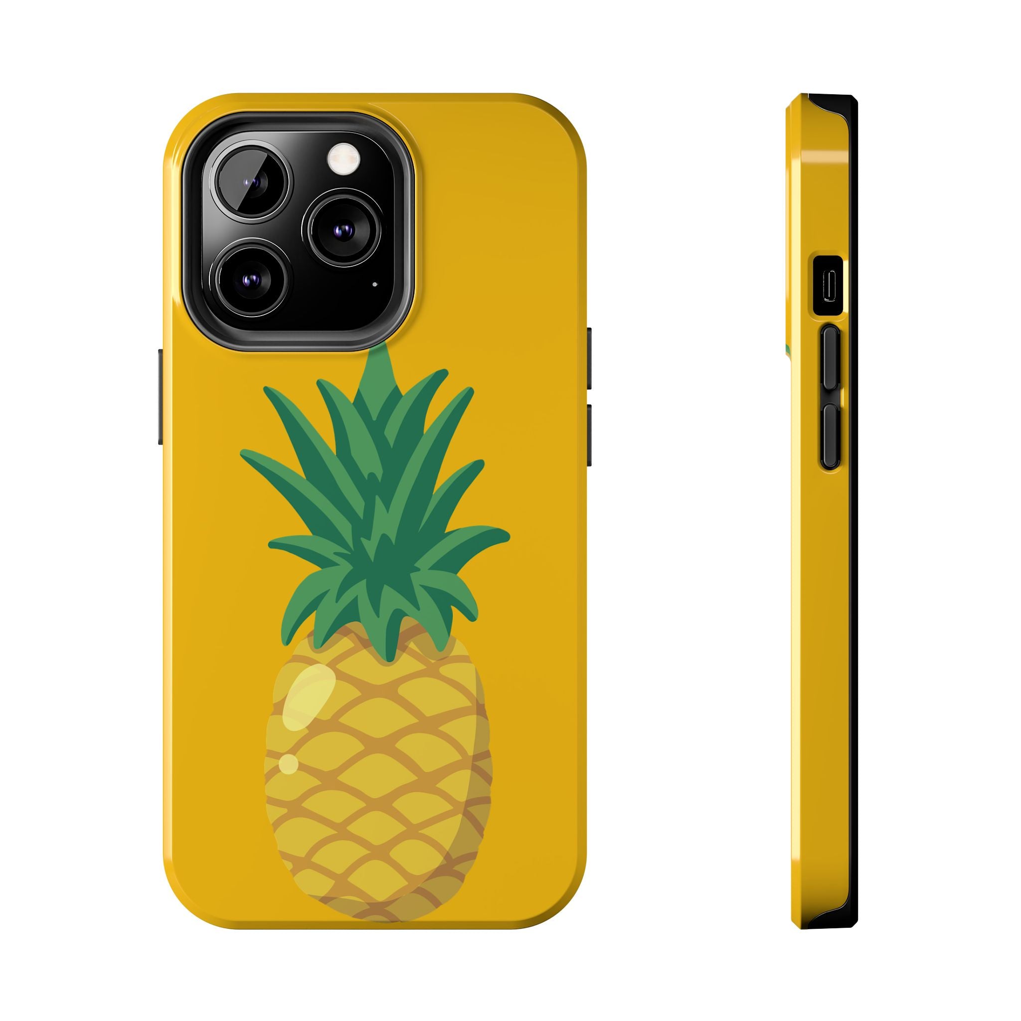 Pineapple Tough Phone Case — Bright Yellow Protective Phone Cover