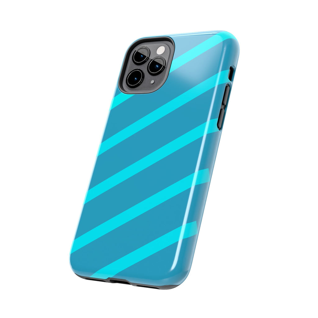 Tough Phone Case — Blue Diagonal Stripe Shockproof Cover