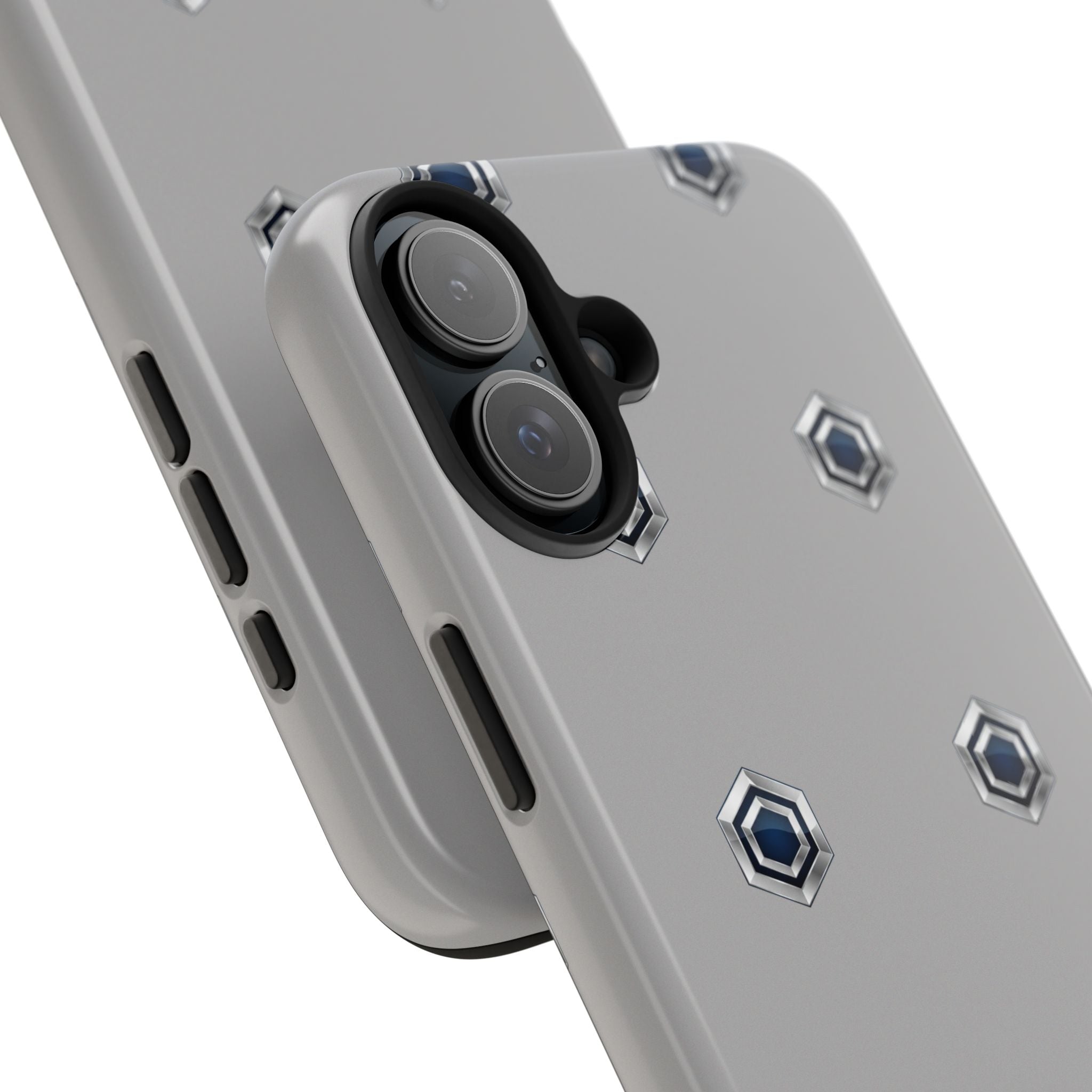 Tough Phone Case — Minimal Hex Rivet Armor (Gray)