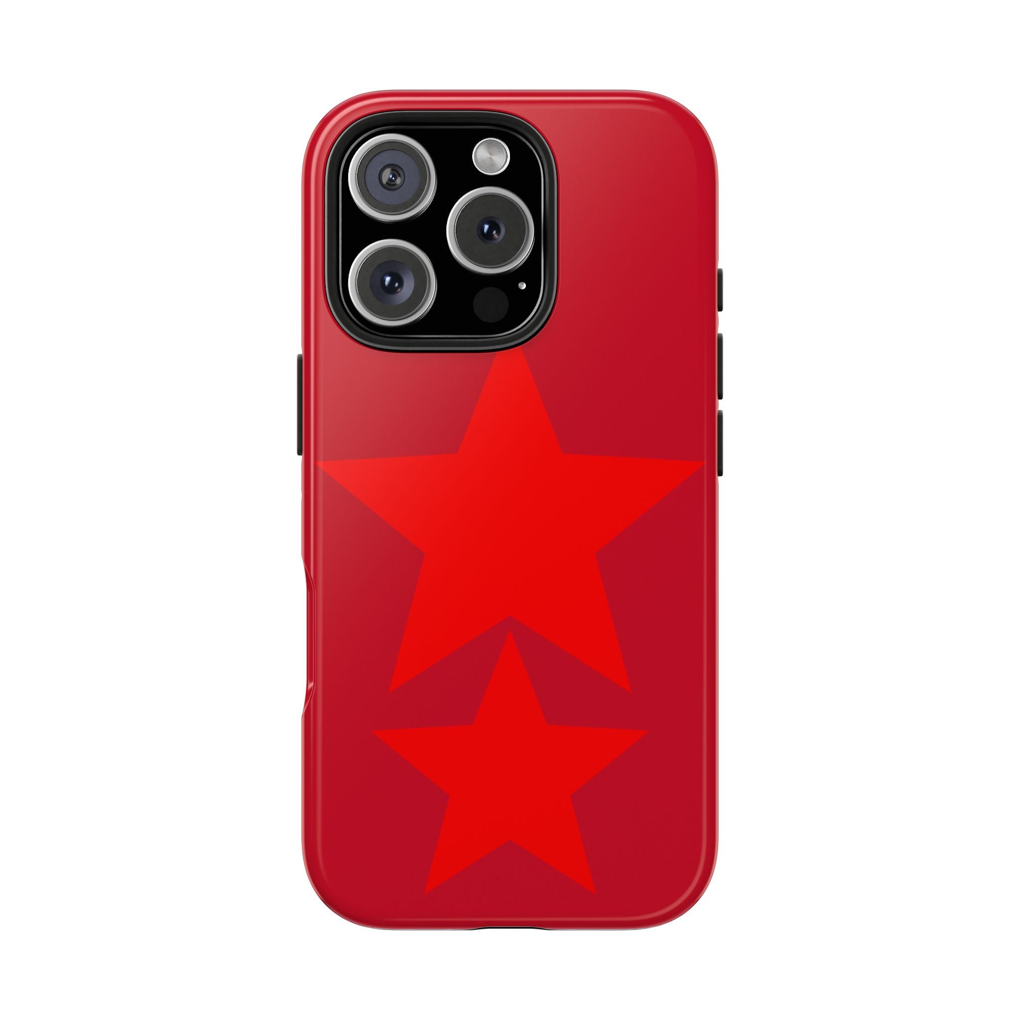 Red Star Tough Phone Case — Dual-Star Protective iPhone Cover