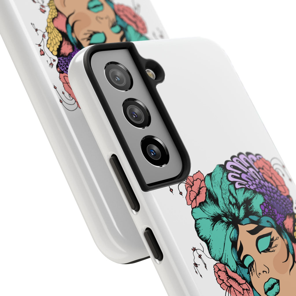 Tough Phone Case — Floral Pop Art Portrait Protective Cover