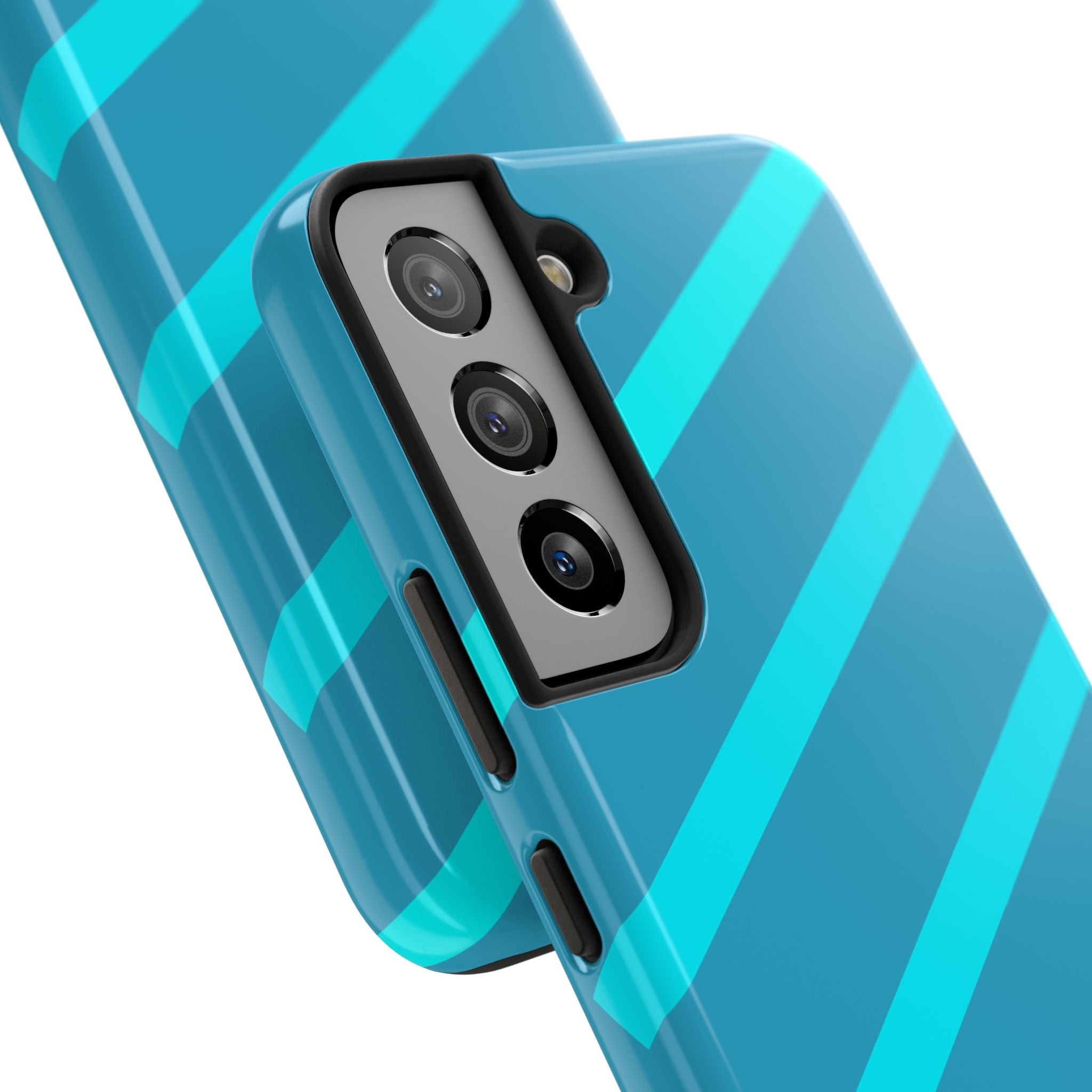 Tough Phone Case — Blue Diagonal Stripe Shockproof Cover