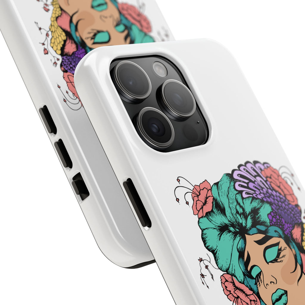 Tough Phone Case — Floral Pop Art Portrait Protective Cover
