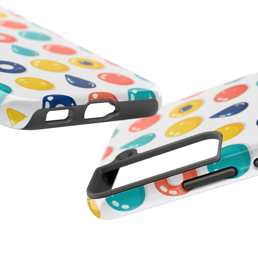 Colorful Candy Dot Tough Phone Case — Bright Retro Polka Drop Design