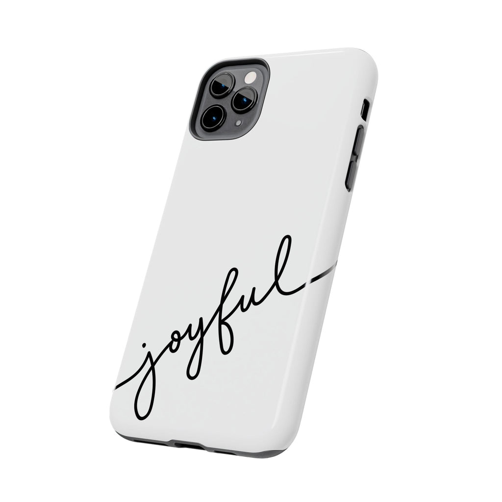 Joyful Tough Phone Case — Minimal Script Protective Phone Cover