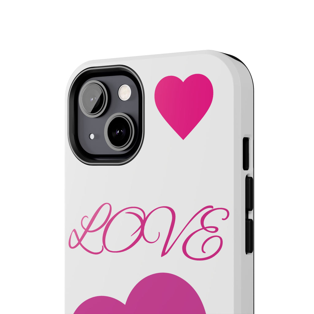 Love Heart Tough Phone Case — Pink Hearts Protective Phone Cover