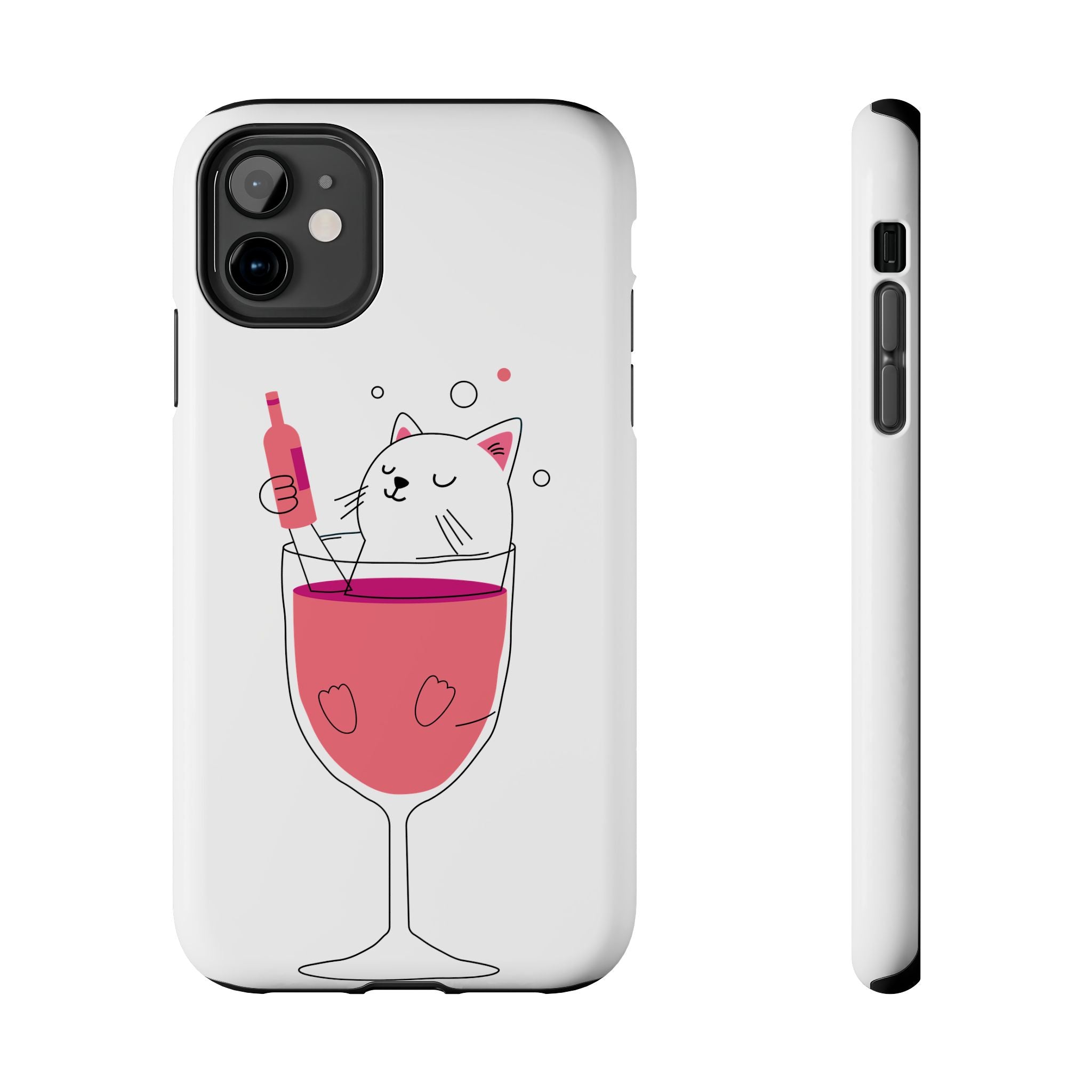 Cat Wine Phone Case — Cute Cat in Wine Glass Protective Case