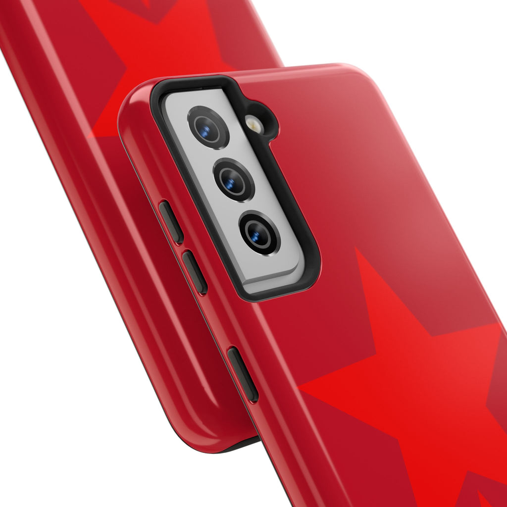 Red Star Tough Phone Case — Dual-Star Protective iPhone Cover