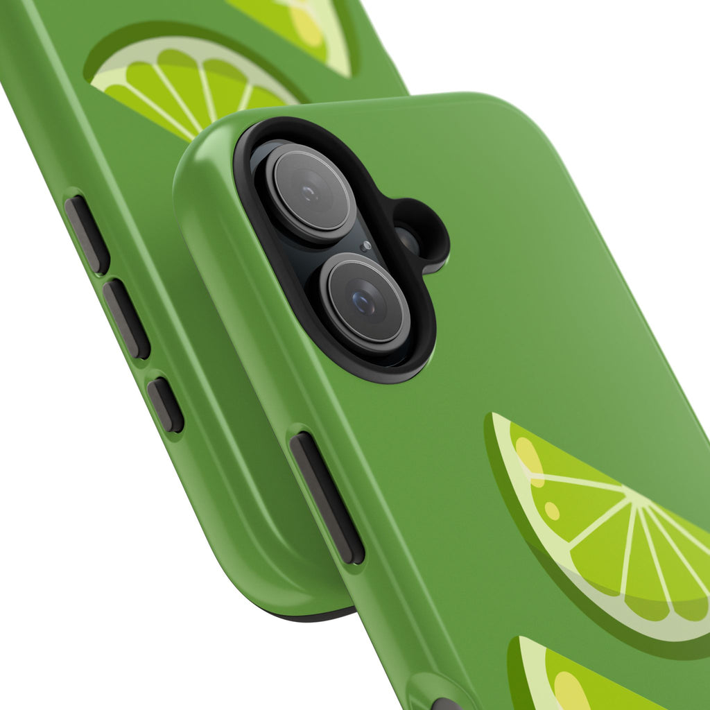 Lime Slice Tough Phone Case — Bright Green Citrus Protective Cover