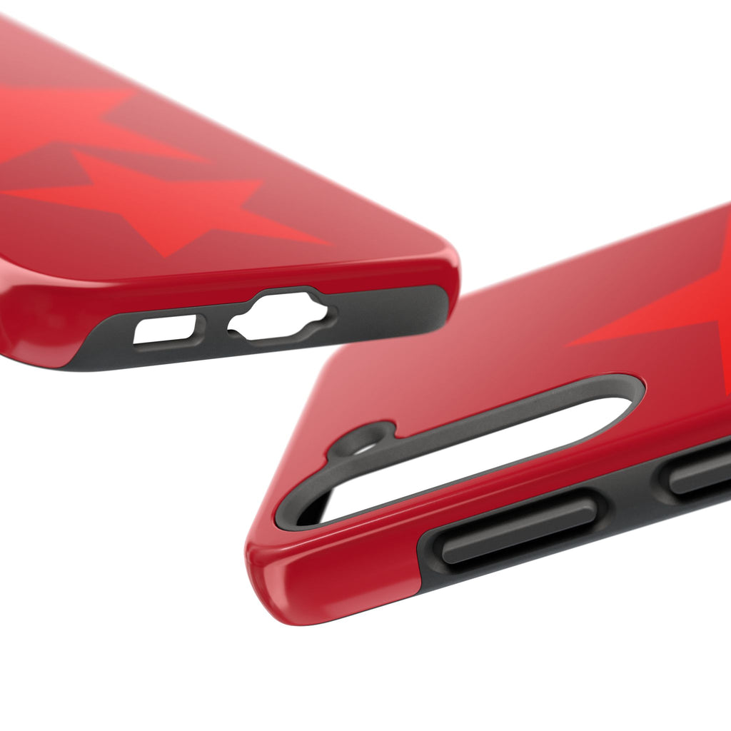 Red Star Tough Phone Case — Dual-Star Protective iPhone Cover