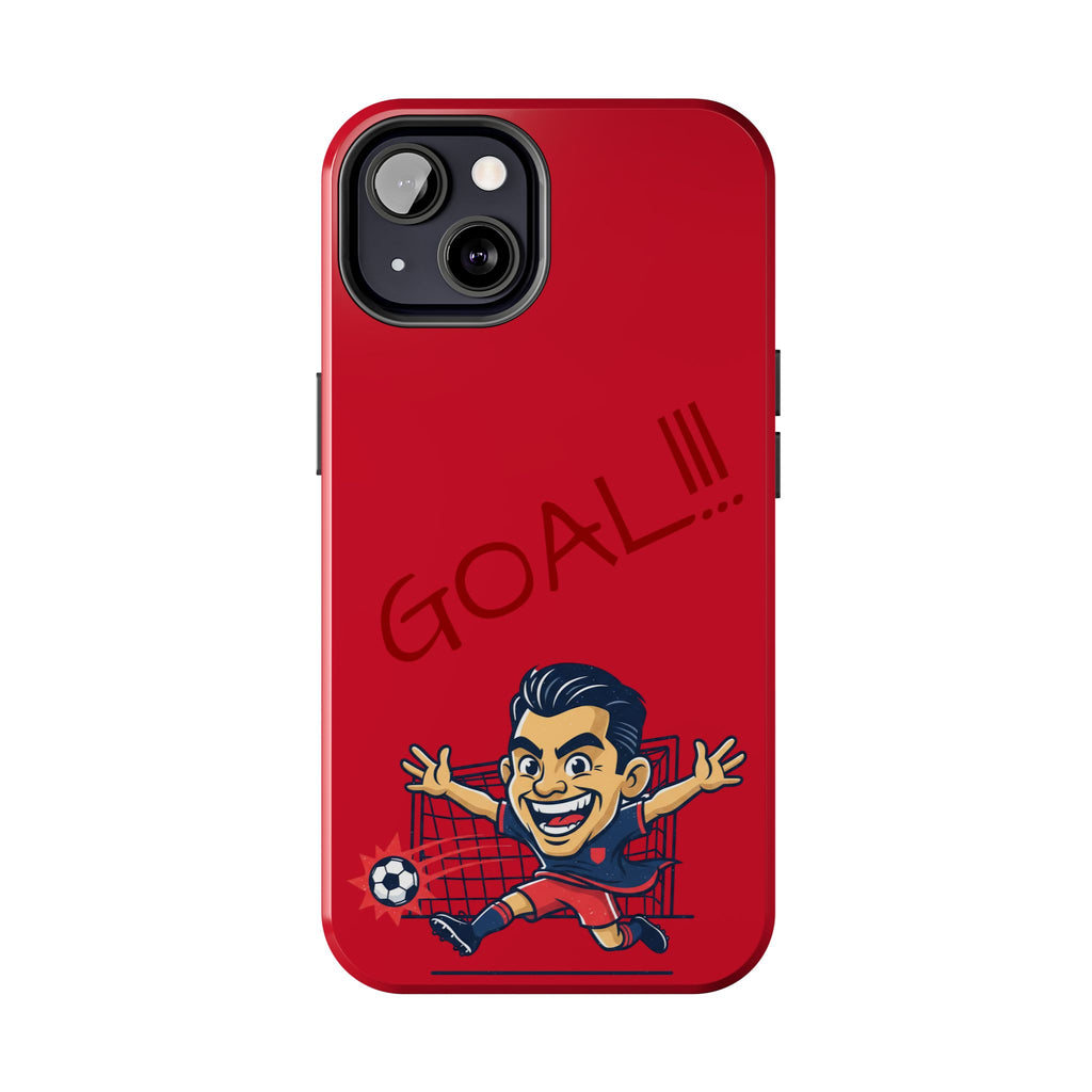 Phone Case — 'GOAL!!!' Cartoon Soccer Player Tough Protective Case