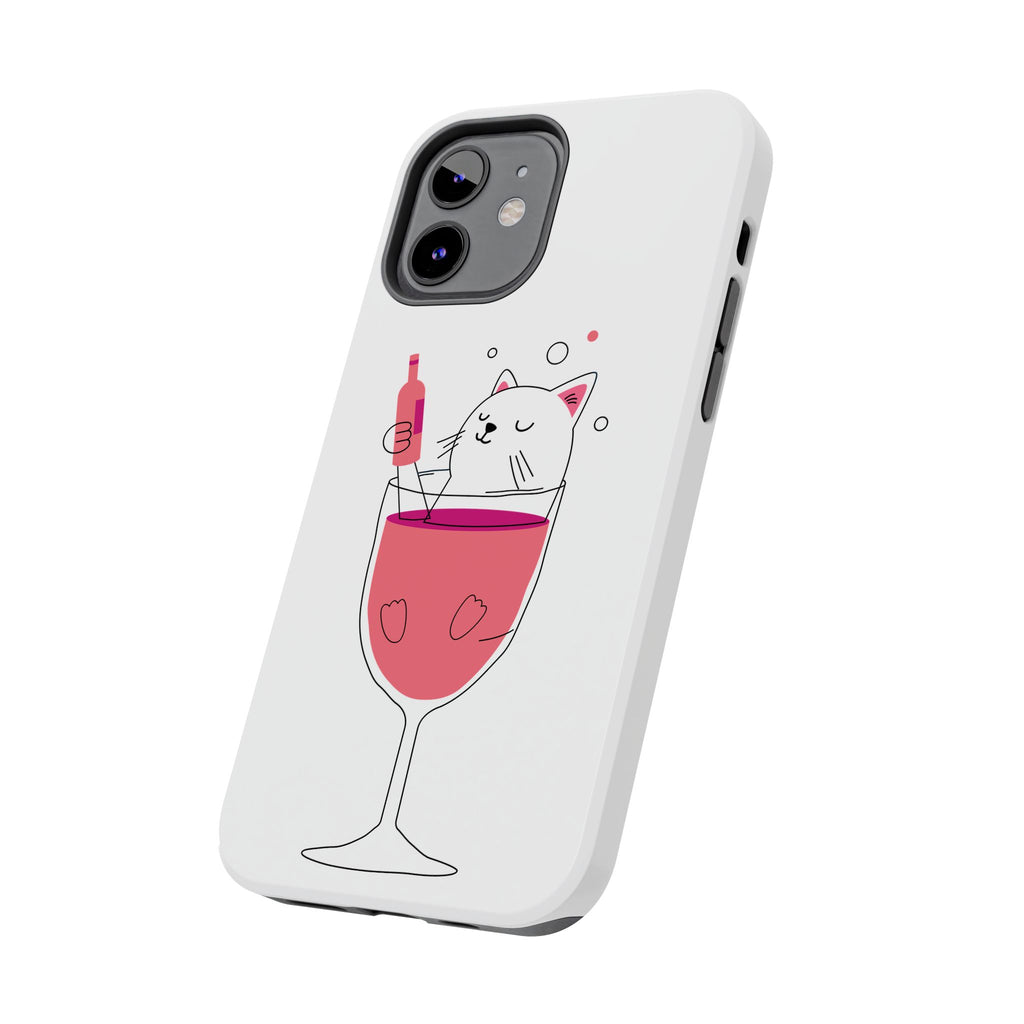 Cat Wine Phone Case — Cute Cat in Wine Glass Protective Case