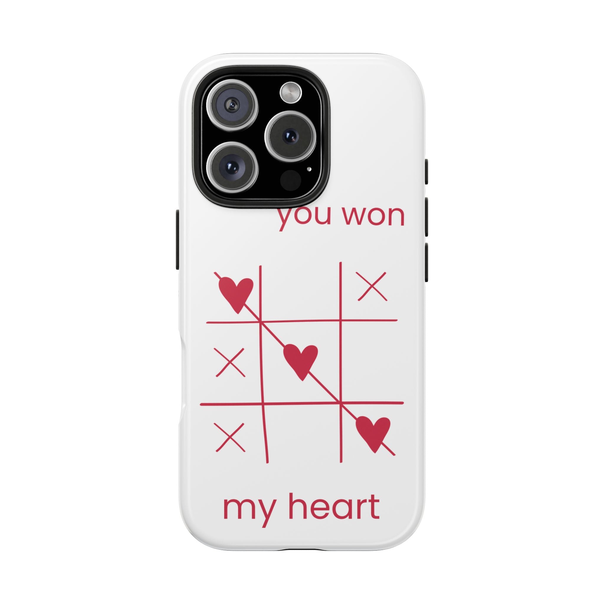Tough Phone Case — "You Won My Heart" Tic-Tac-Toe Valentine Phone Cover