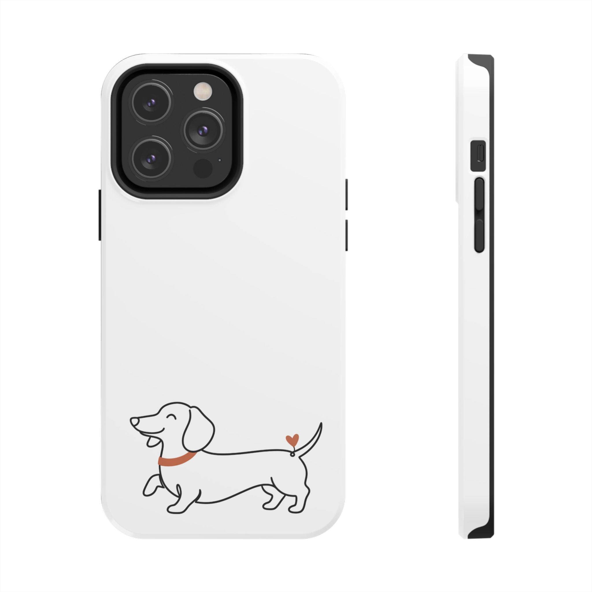 Dachshund Heart Tough Phone Case – Cute Wiener Dog Protective Phone Cover