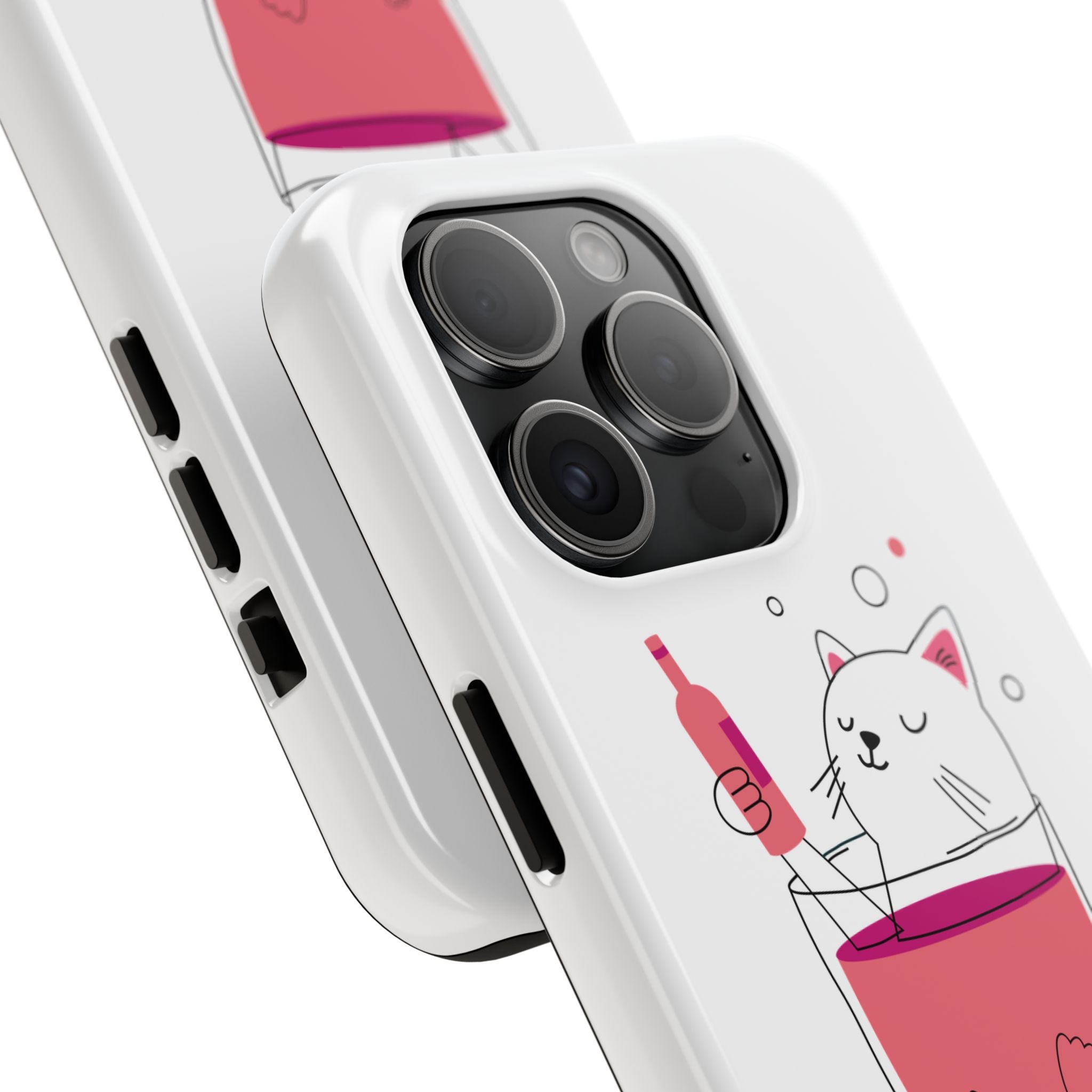 Cat Wine Phone Case — Cute Cat in Wine Glass Protective Case