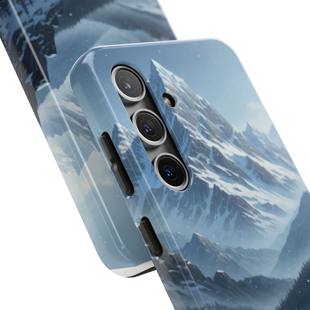 Tough Phone Case — Snowy Mountain Cabin Landscape Protective Phone Cover