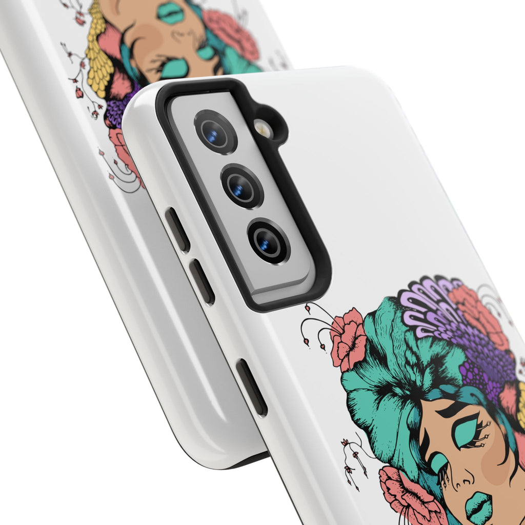 Tough Phone Case — Floral Pop Art Portrait Protective Cover