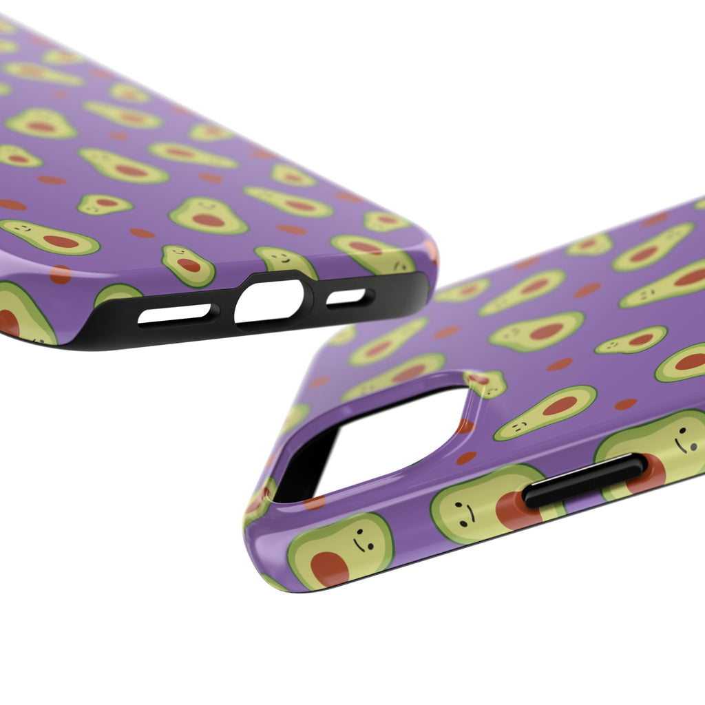 Avocado Pattern Tough Phone Case — Cute Purple Avocado Phone Cover