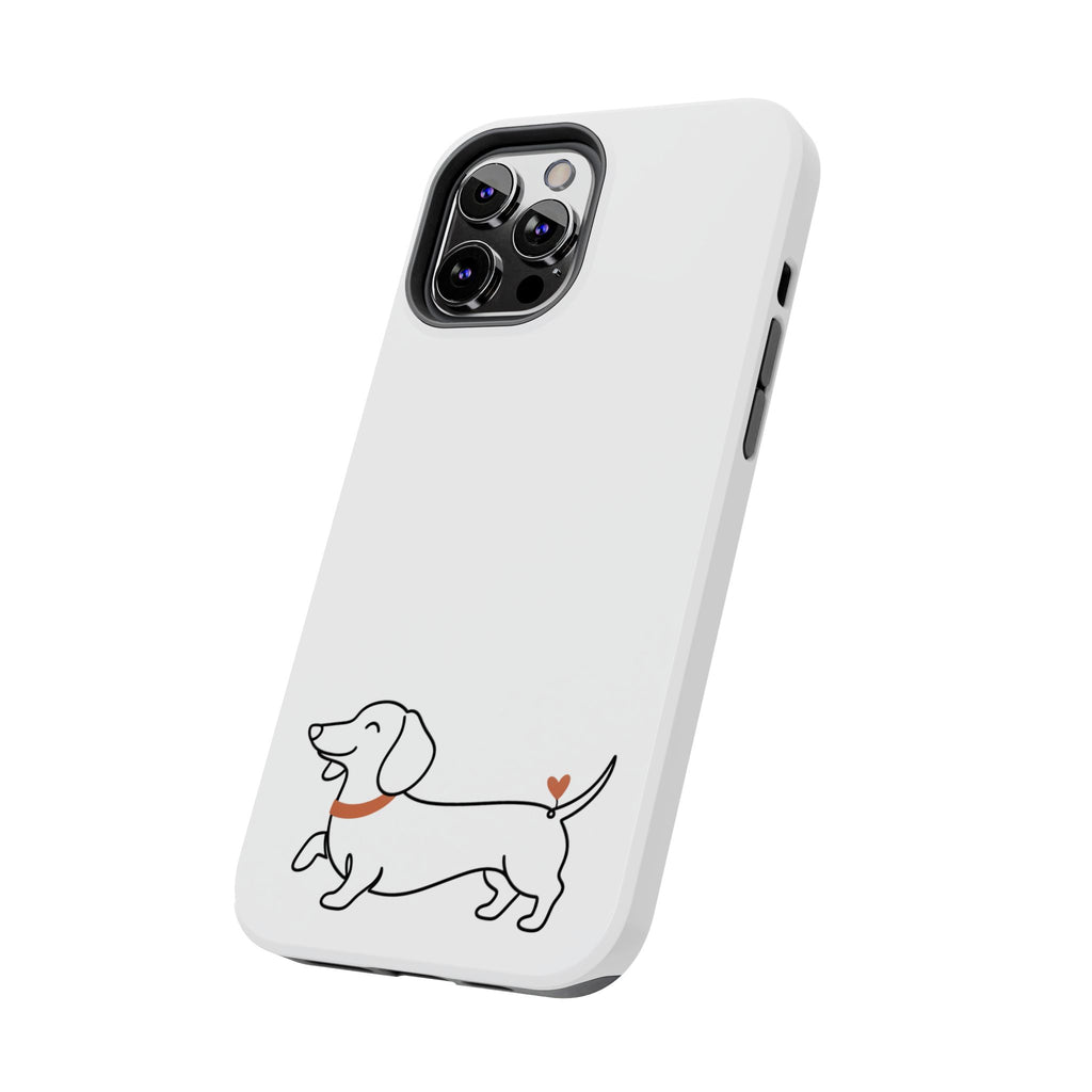 Dachshund Heart Tough Phone Case – Cute Wiener Dog Protective Phone Cover