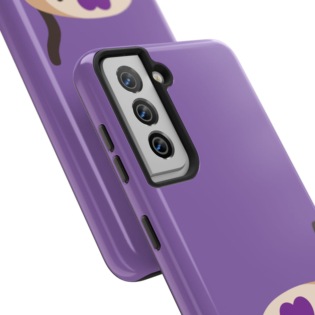 Purple Cute Cat-in-Bread Tough Phone Case — Cute Cat Heart Design