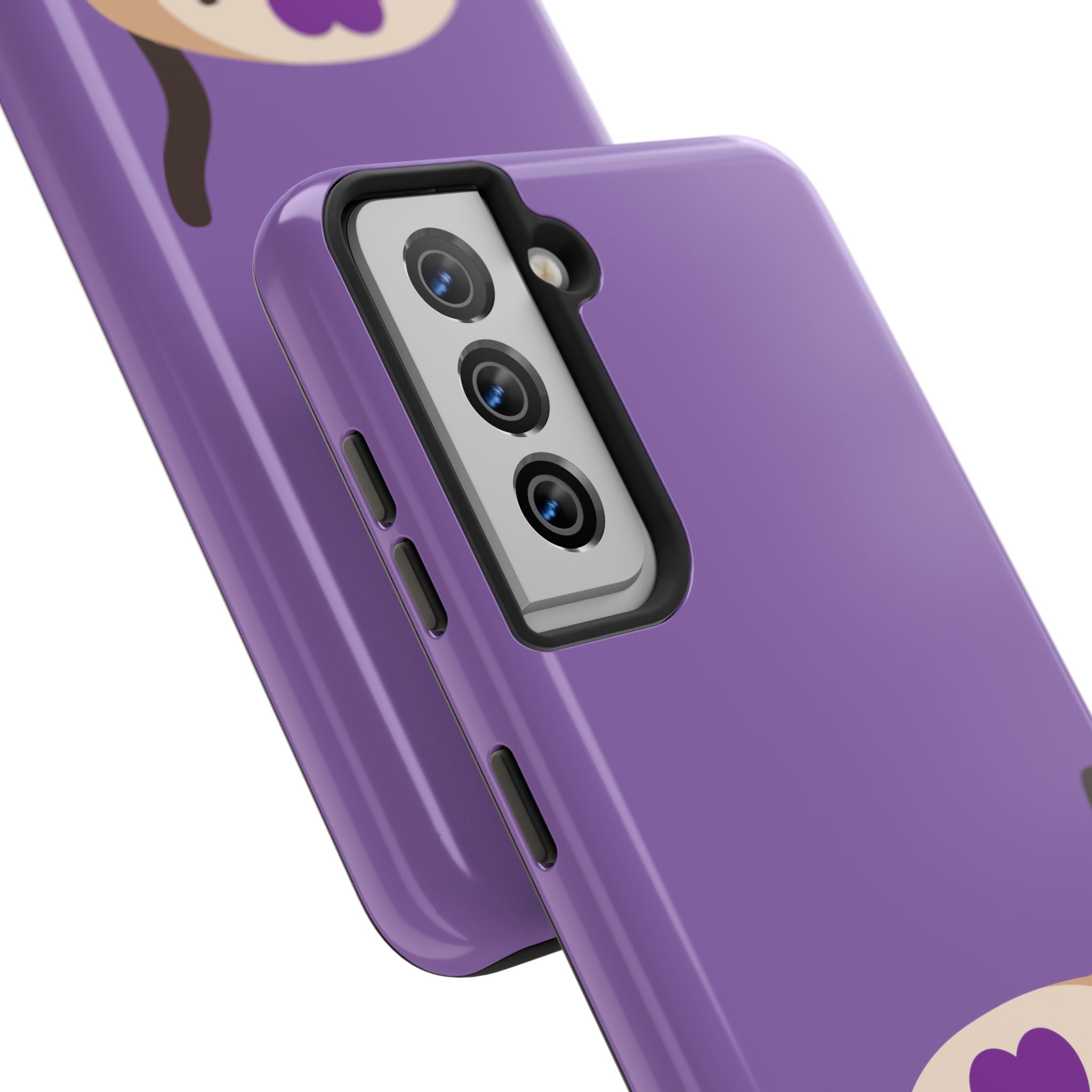 Purple Cute Cat-in-Bread Tough Phone Case — Cute Cat Heart Design
