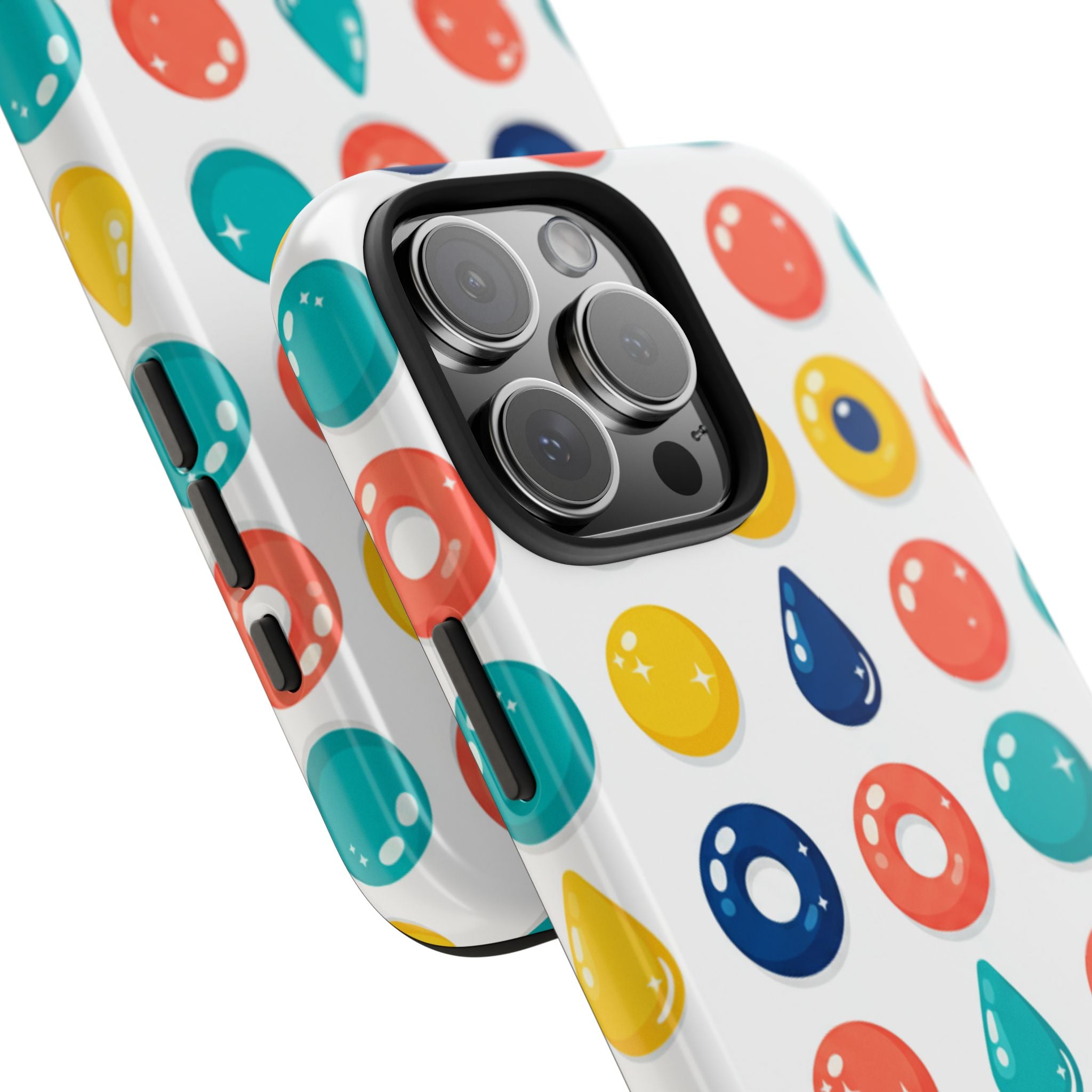 Colorful Candy Dot Tough Phone Case — Bright Retro Polka Drop Design