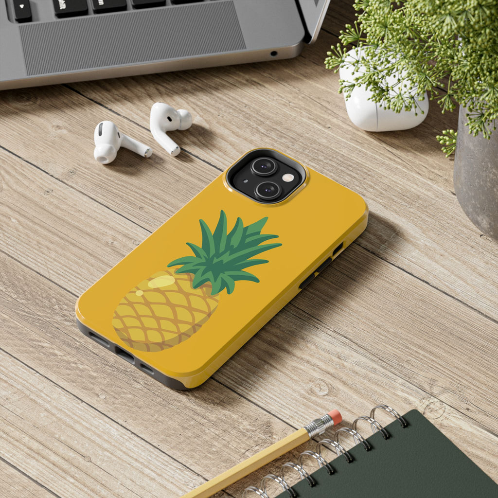 Pineapple Tough Phone Case — Bright Yellow Protective Phone Cover