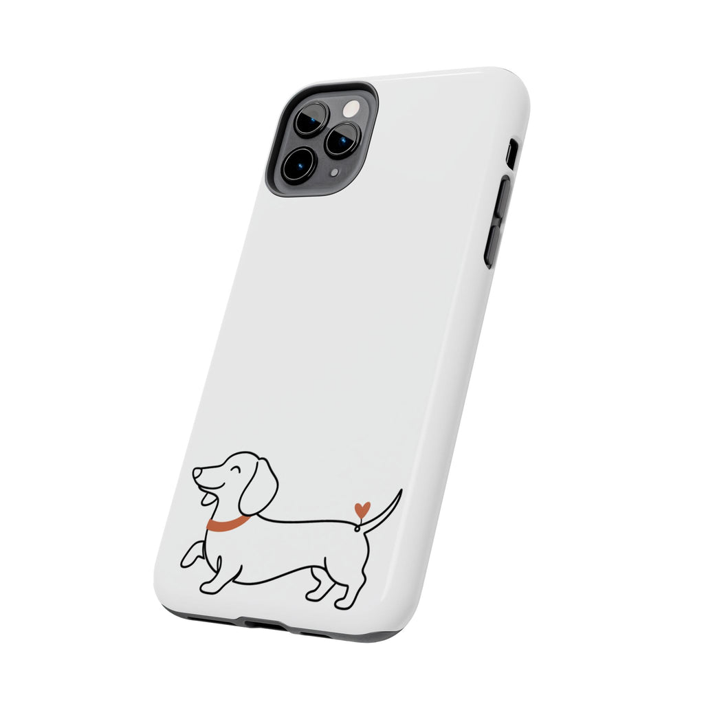 Dachshund Heart Tough Phone Case – Cute Wiener Dog Protective Phone Cover