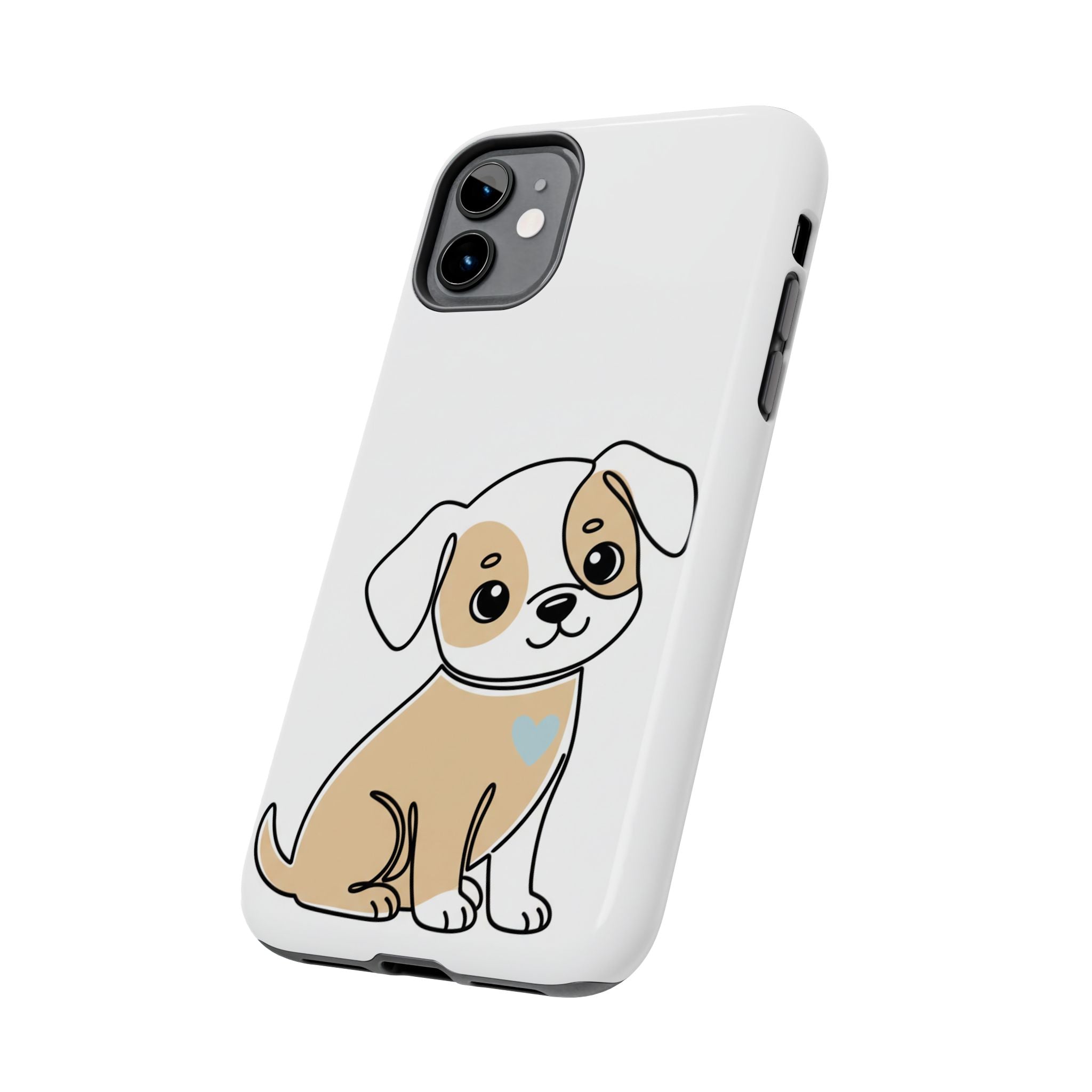 Cute Puppy Tough Phone Case – Cartoon Dog Protective Phone Cover