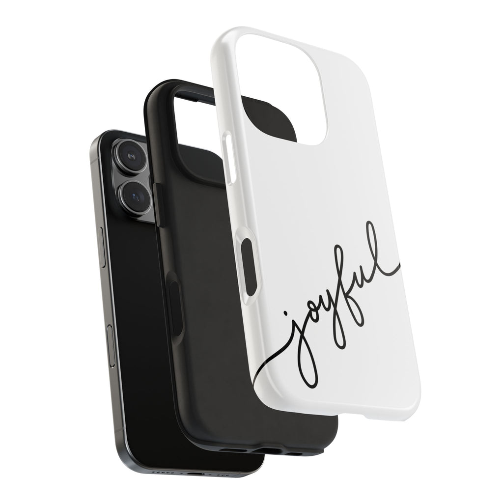 Joyful Tough Phone Case — Minimal Script Protective Phone Cover