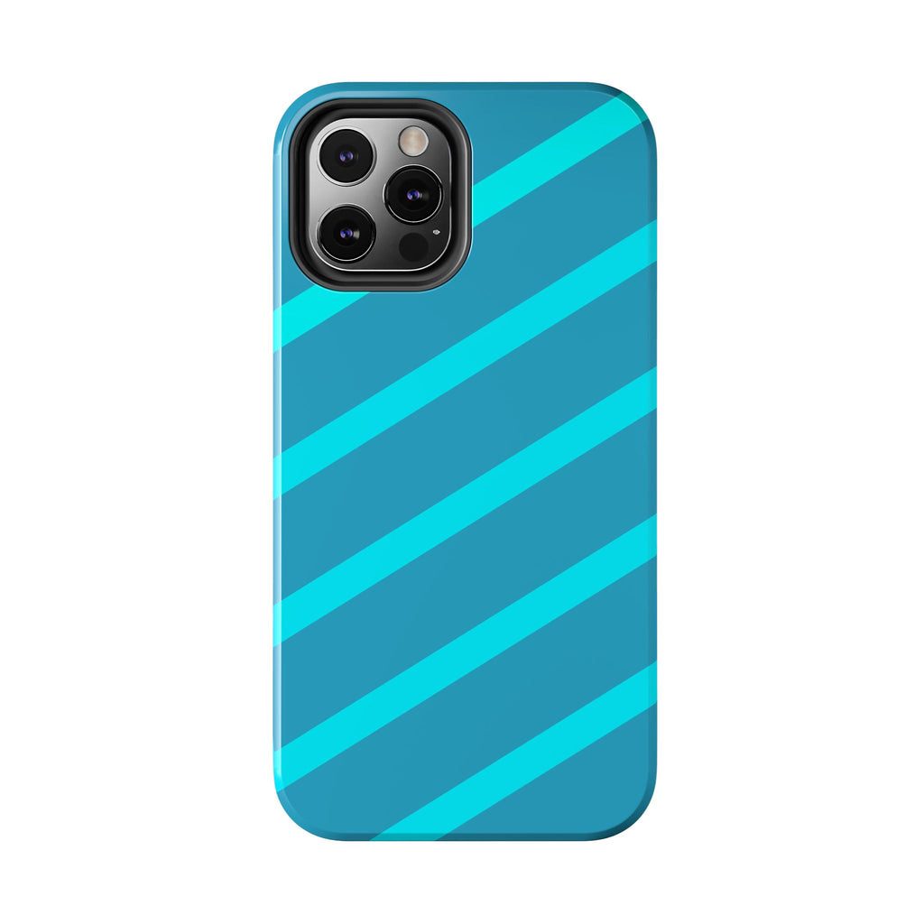 Tough Phone Case — Blue Diagonal Stripe Shockproof Cover