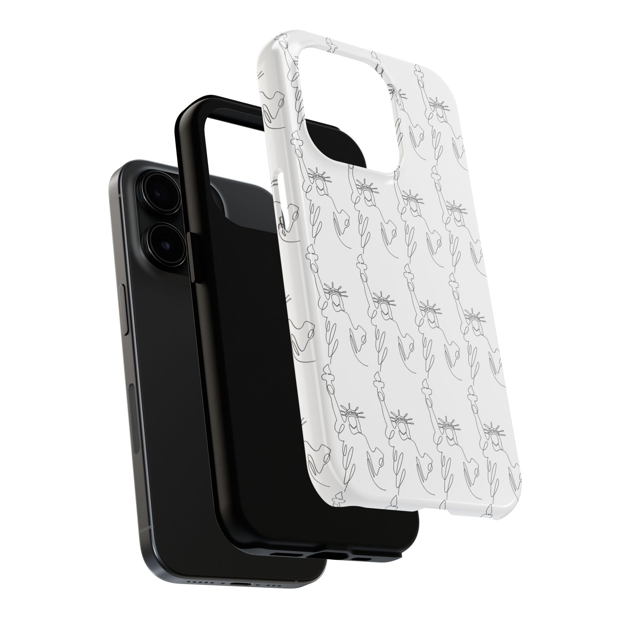 Statue of Liberty Sketch Tough Phone Case — Minimal Patriotic iPhone Cover