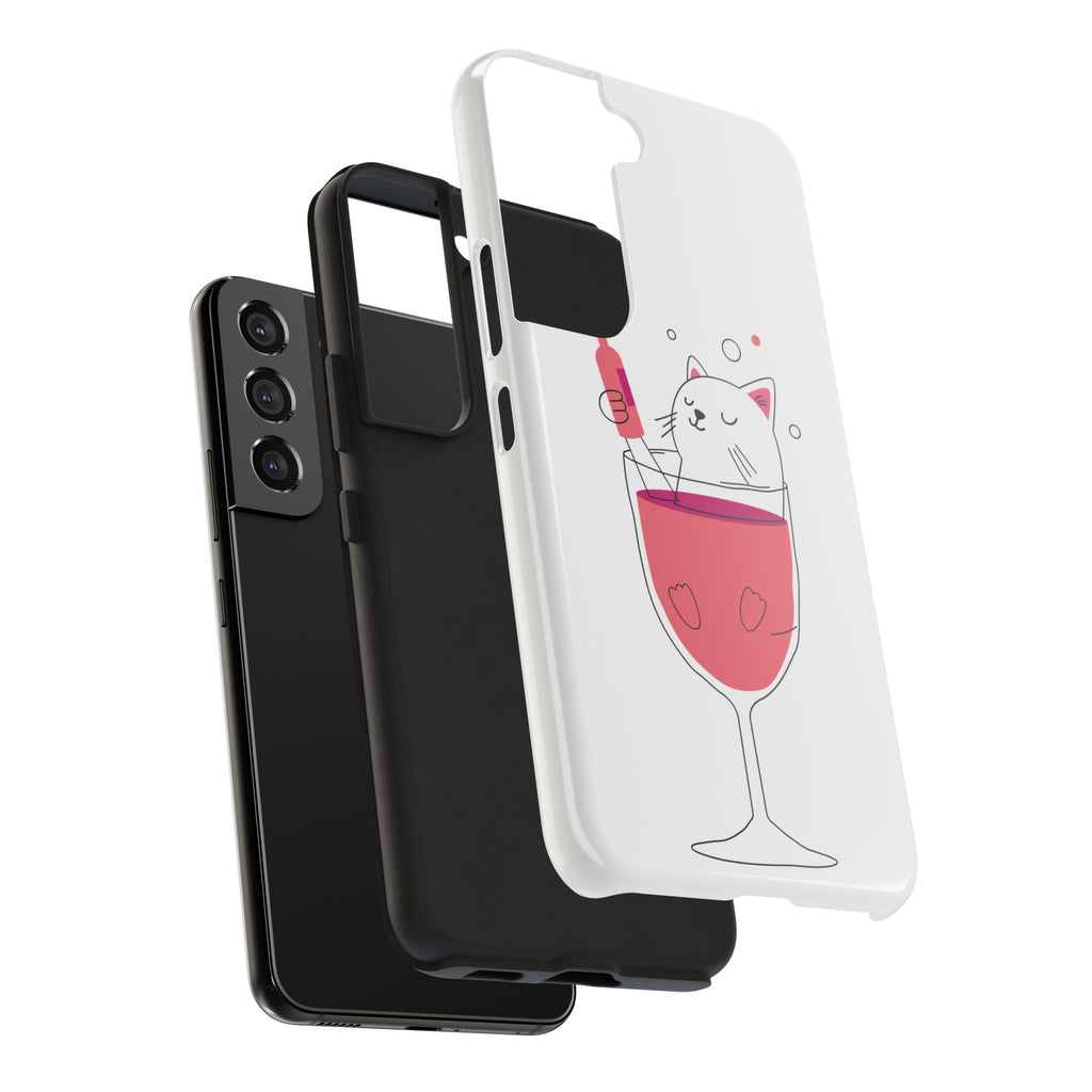 Cat Wine Phone Case — Cute Cat in Wine Glass Protective Case