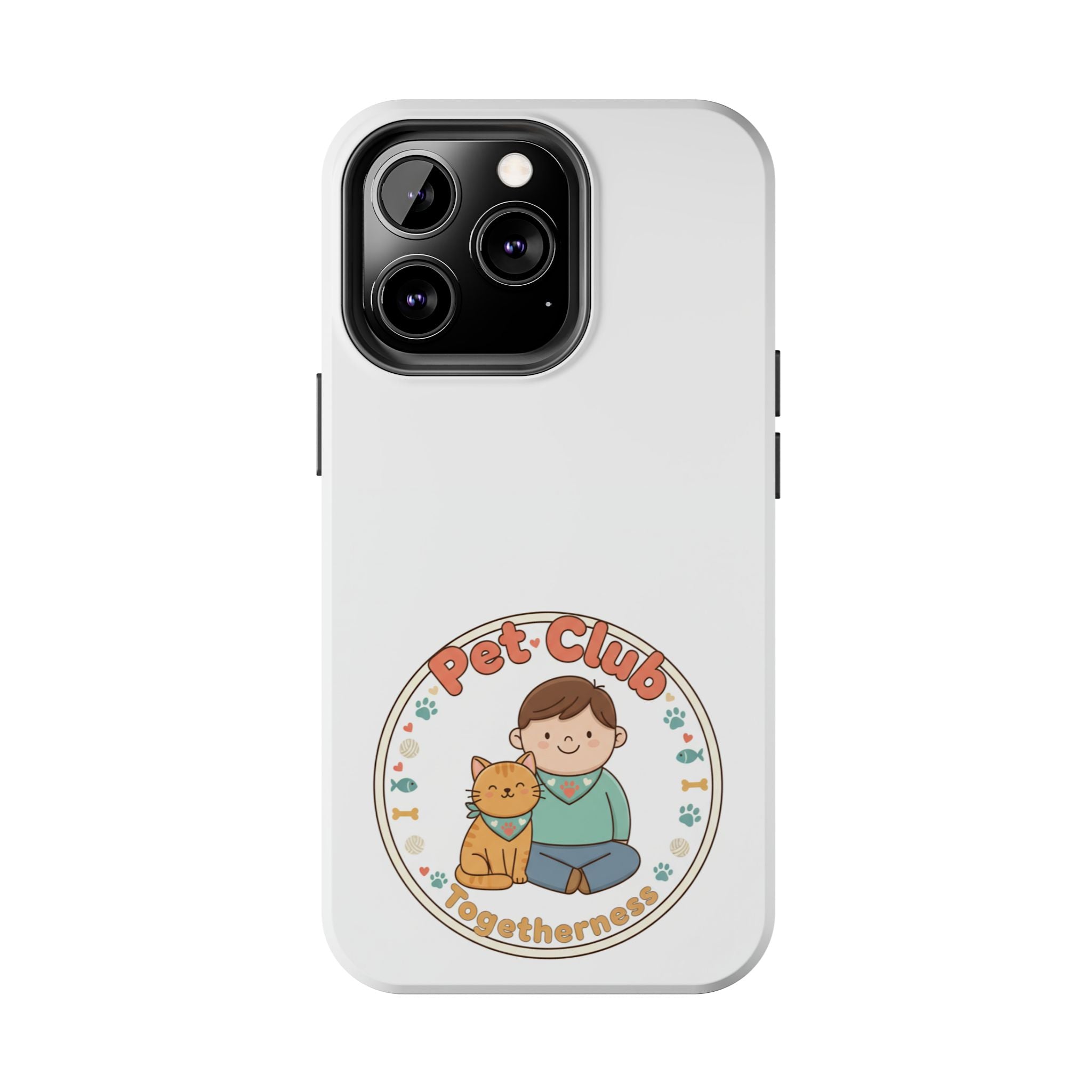 Pet Club Tough Phone Case — Cute Boy & Cat Illustration, "Togetherness" Design