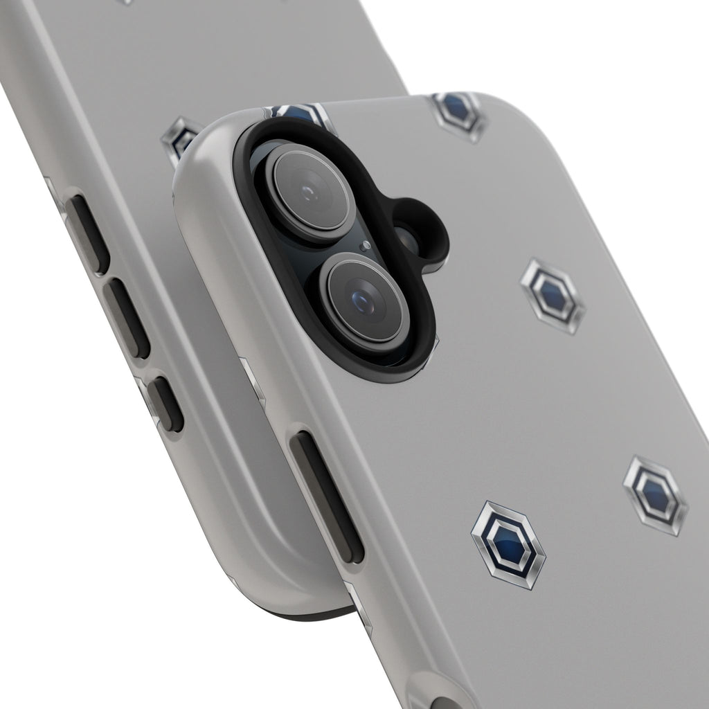 Tough Phone Case — Minimal Hex Rivet Armor (Gray)