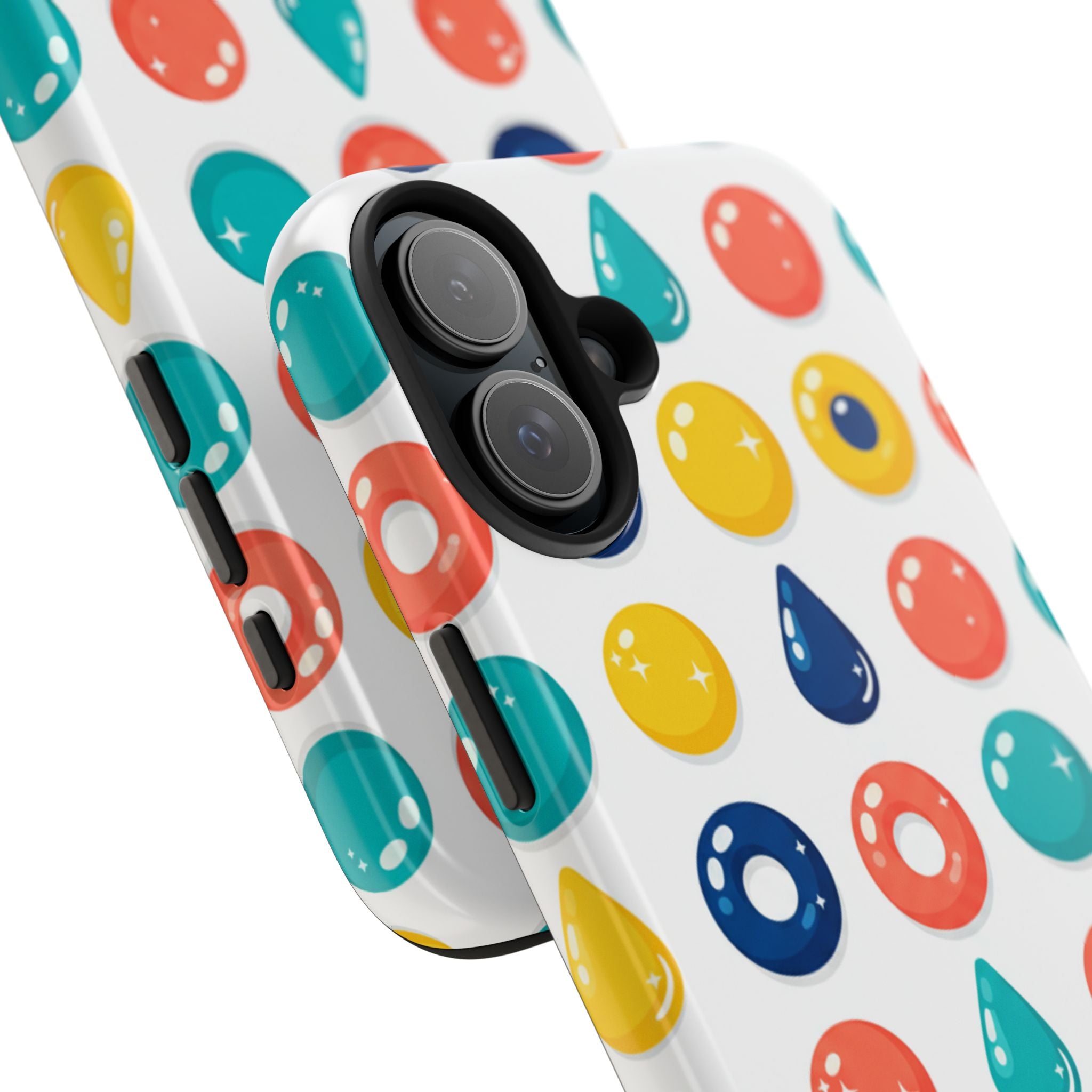 Colorful Candy Dot Tough Phone Case — Bright Retro Polka Drop Design