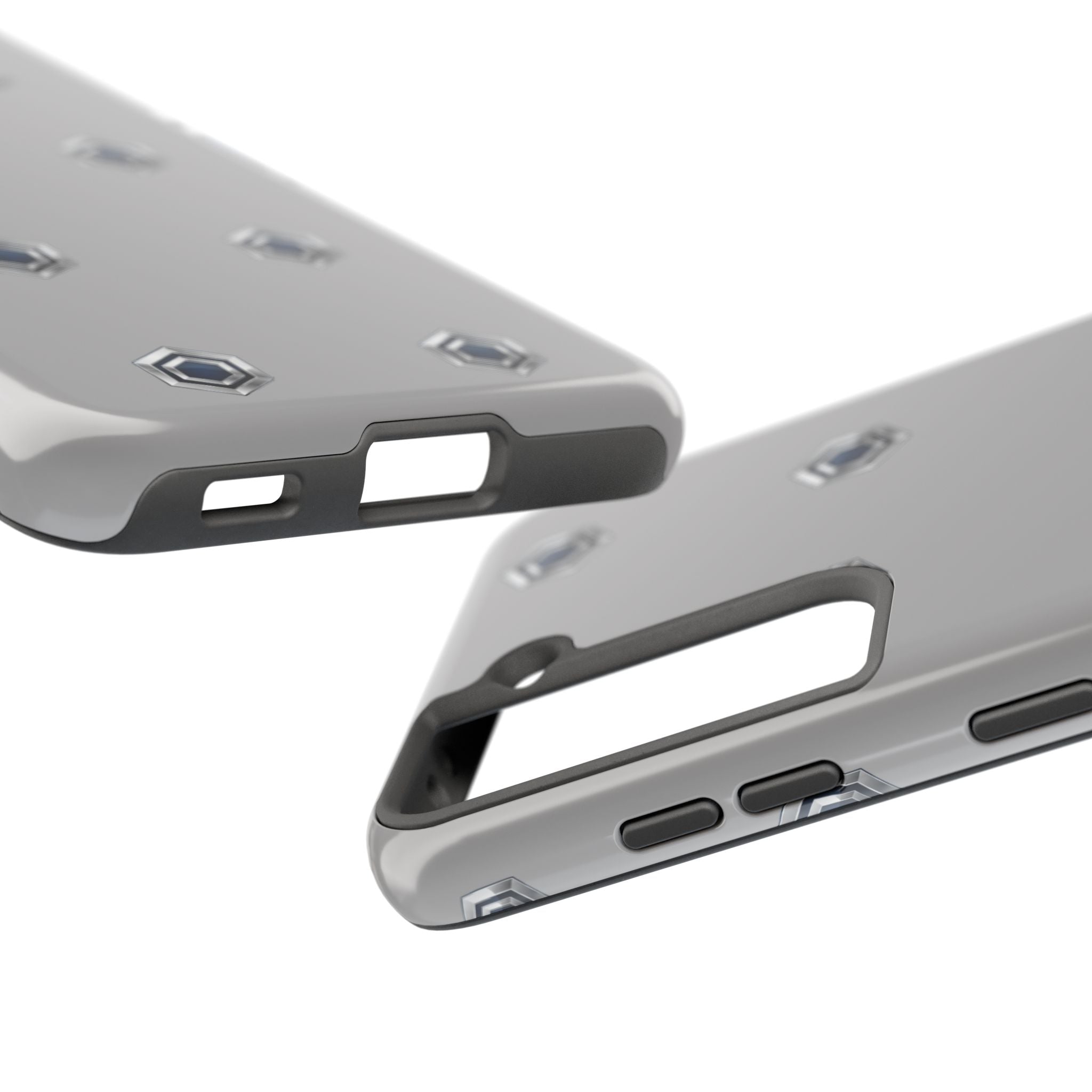 Tough Phone Case — Minimal Hex Rivet Armor (Gray)