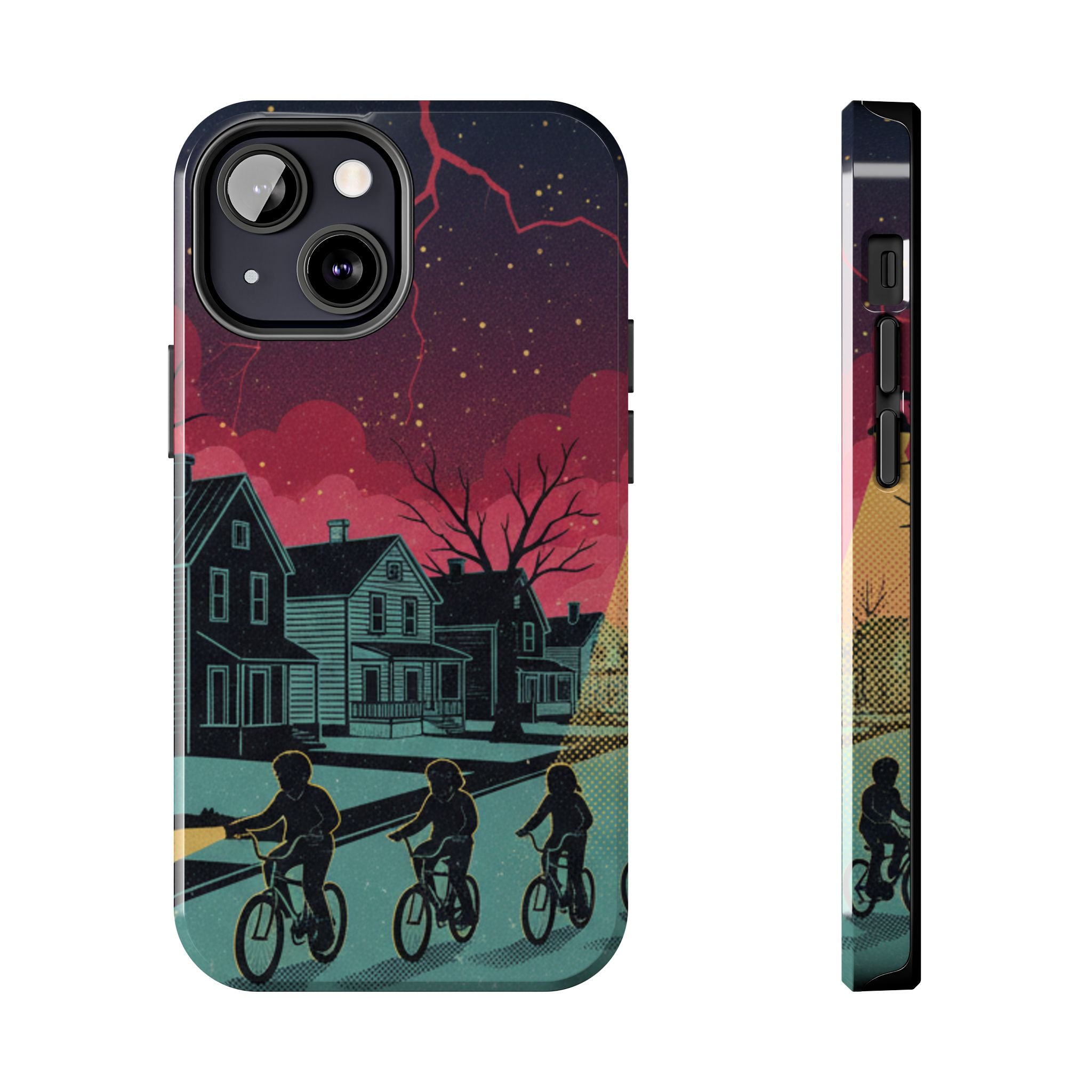 Tough Phone Case — Nostalgic Night Bike Ride Sky Design